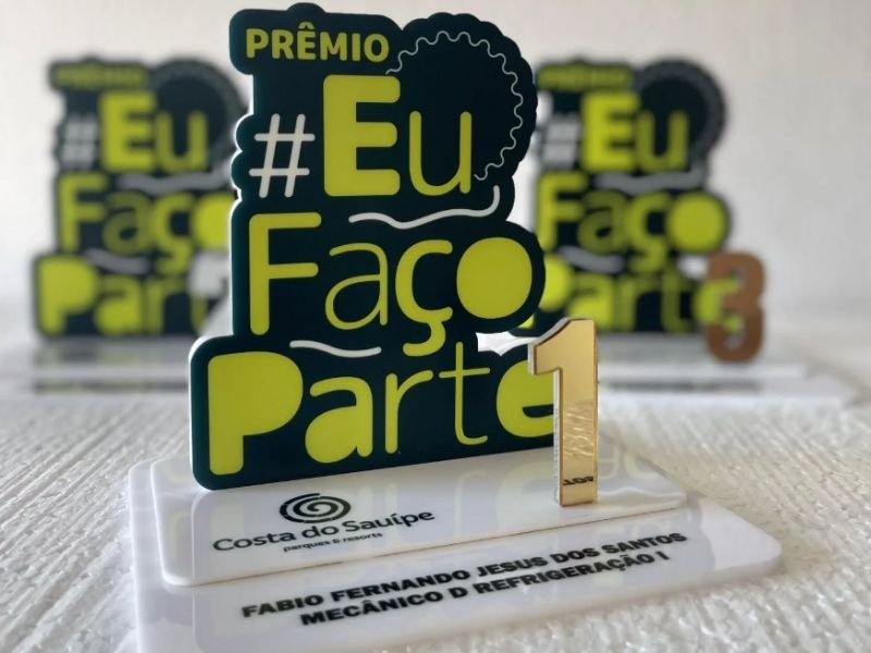 Trofeu com gravação a laser